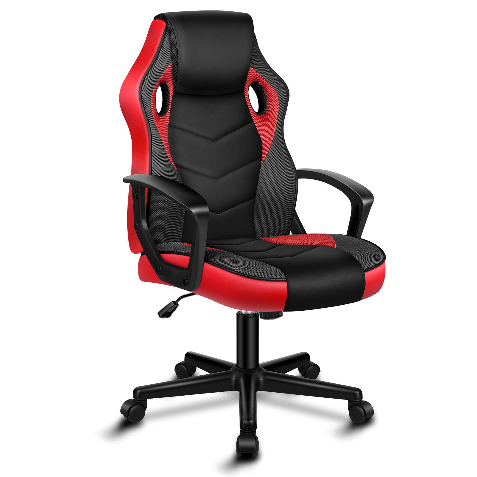 ALFORDSON Racing Schreibtischstuhl, Ergonomischer höhenverstellbarer & gepolsterter 150 kg belastbarer Bürostuhl, Drehbarer PC-Gaming-Stuhl, Rot