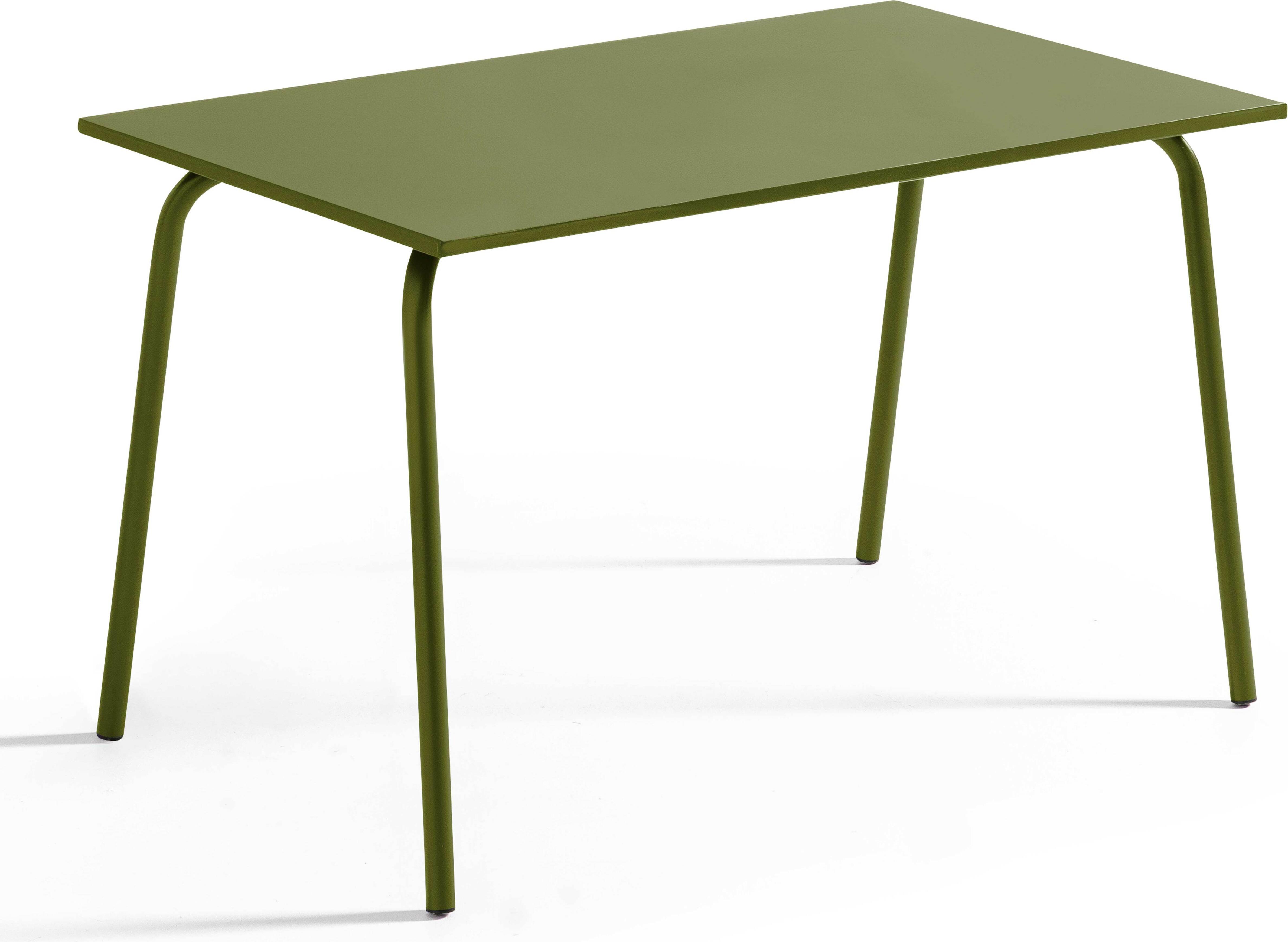 Metall-Gartentisch-Stuhl mit 4 Khakigrün - Oviala Palavas 114627