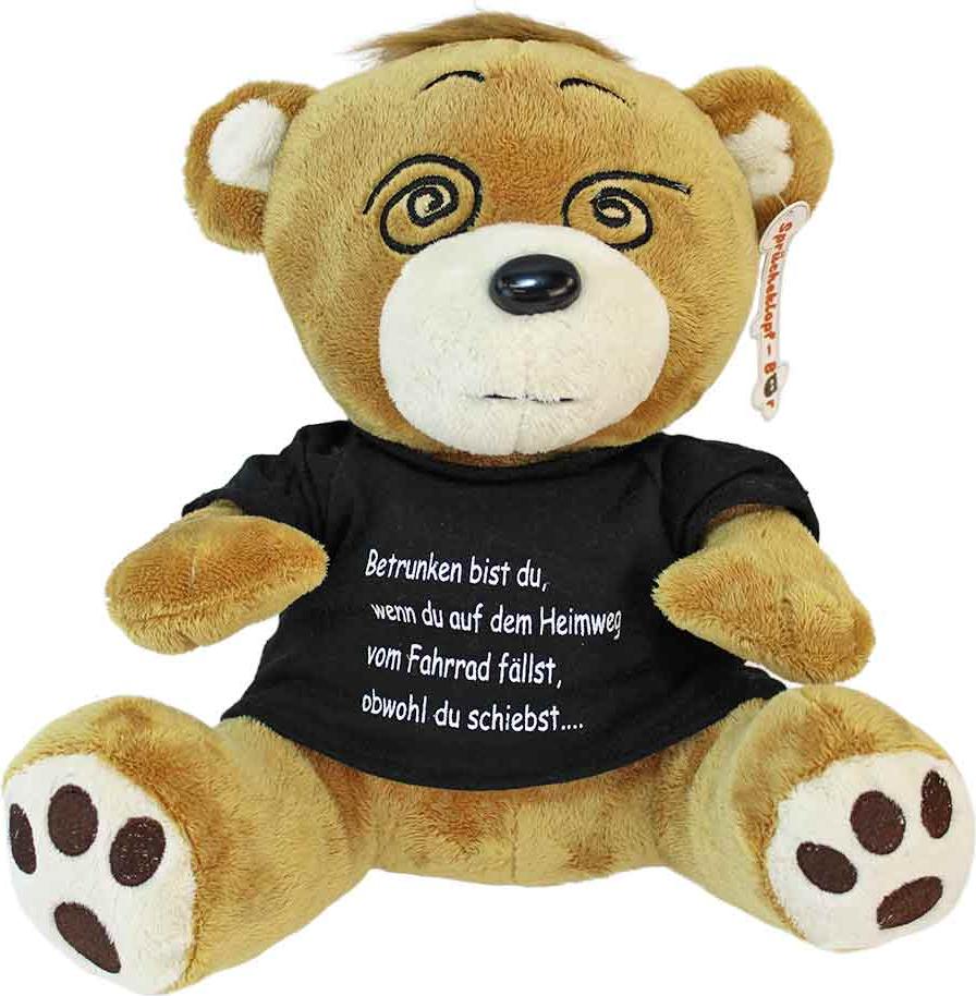 Euro Souvenirs Ulkiger Teddy mit Spruch auf Shirt "Saufen"