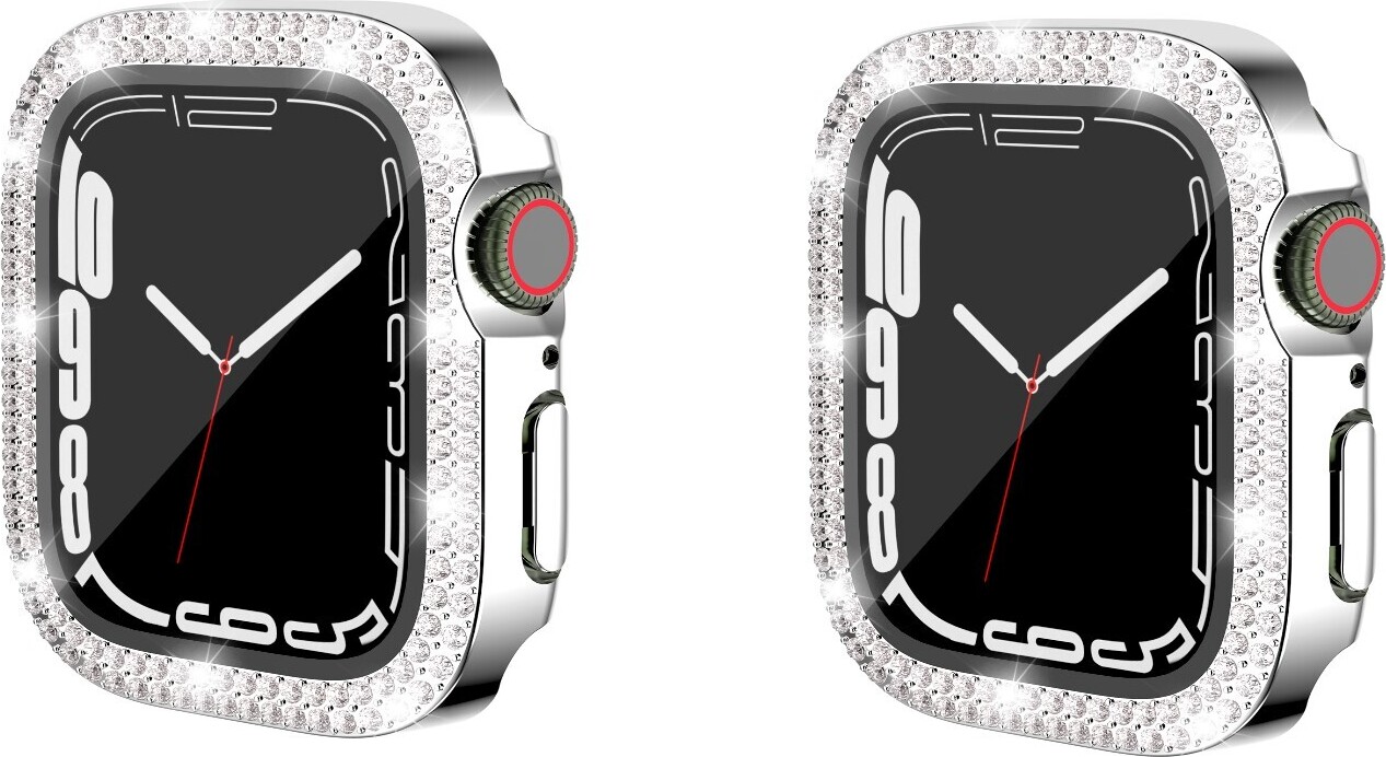 INF 2er-Pack Hülle mit Displayschutzfolie für Apple Watch iWatch 3 silber 41 mm 297997