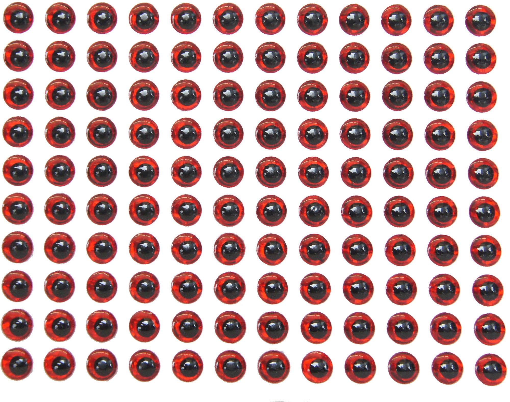 BEHR 3D Klebeaugen Fischaugen rot - Augen für Wobbler, Größe/Packungsinhalt:6mm / 120 Klebeaugen 6713208