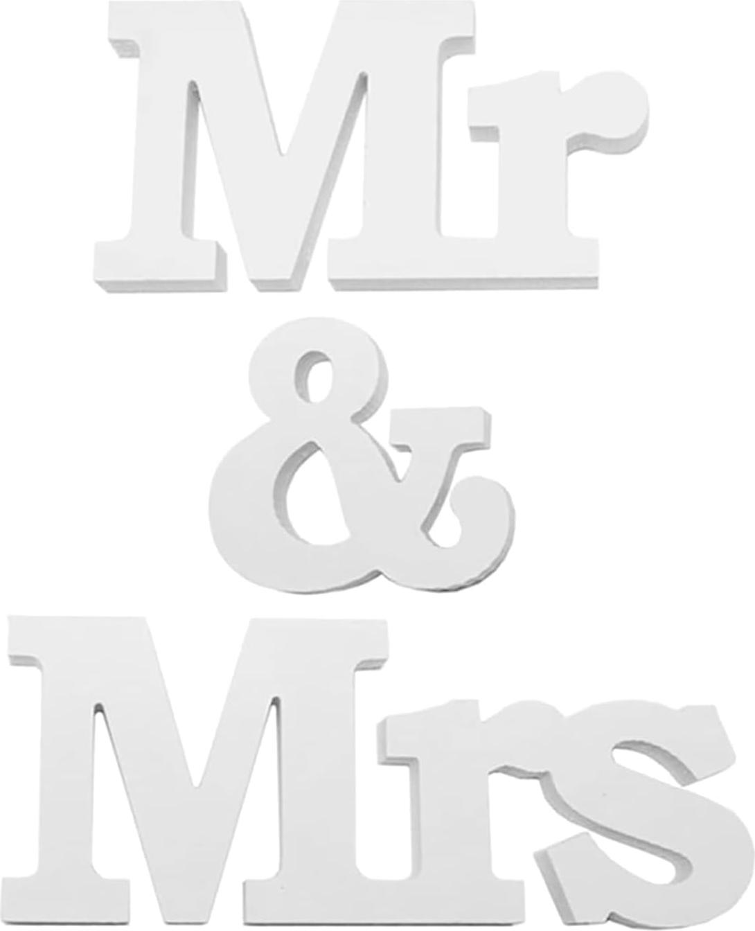 Markenlos Hochzeitsdekoration: Mr & Mrs Buchstaben für Tischgeschenk-Dekoration