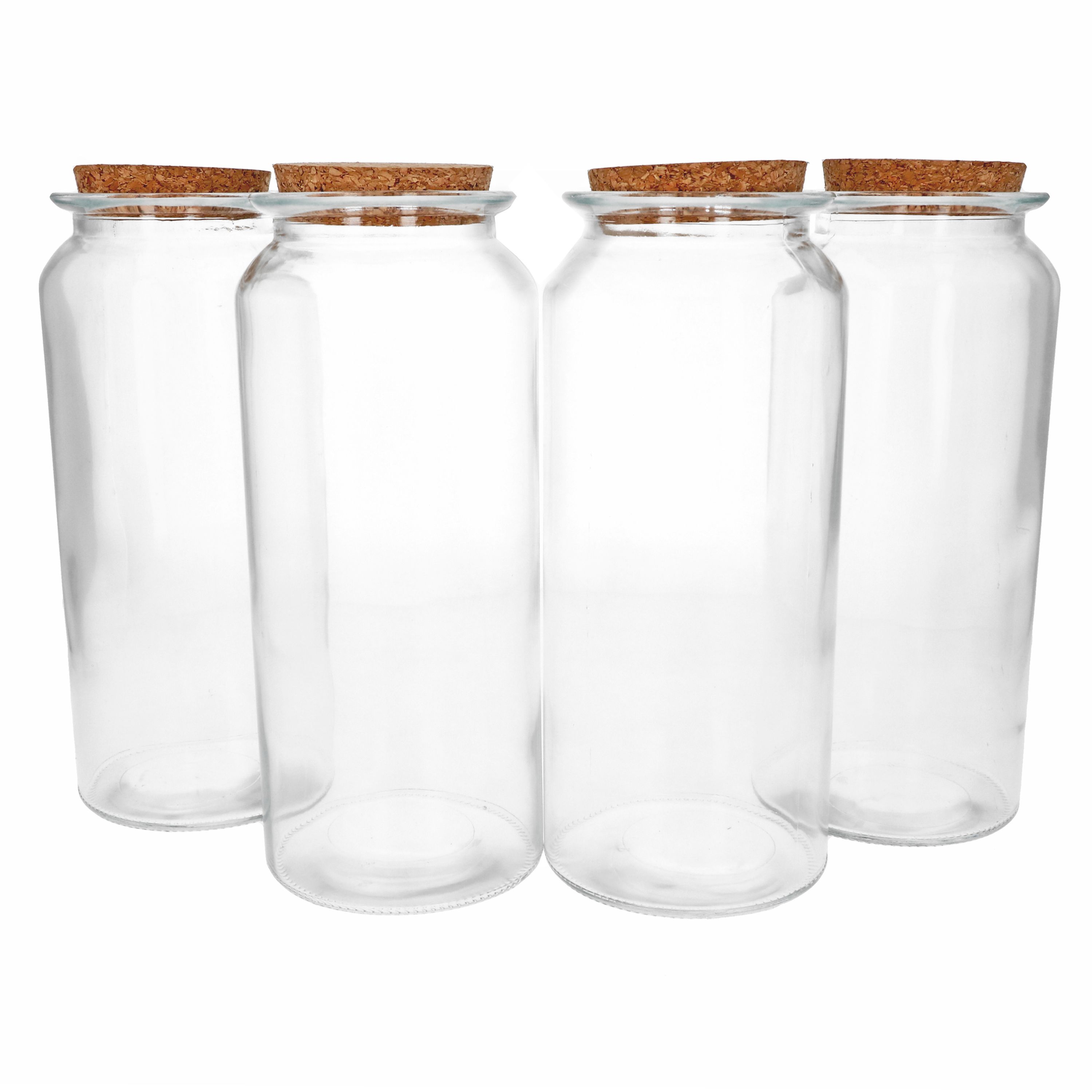 3x Vorratsgläser 1L mit Bambus-Deckel Aufbewahrungsgläser Behälter Glas Dosen 