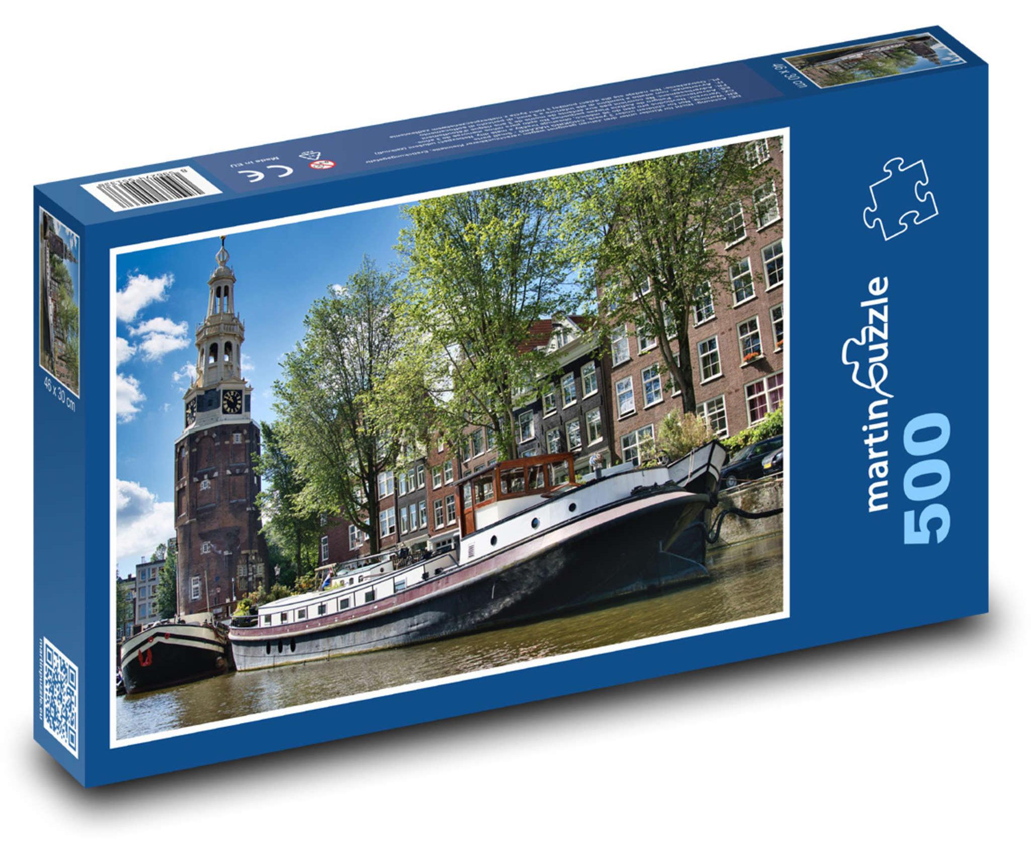 MCprint martinpuzzle - Puzzle 500 Teile - Kanal - Wasserstraße, Amsterdam