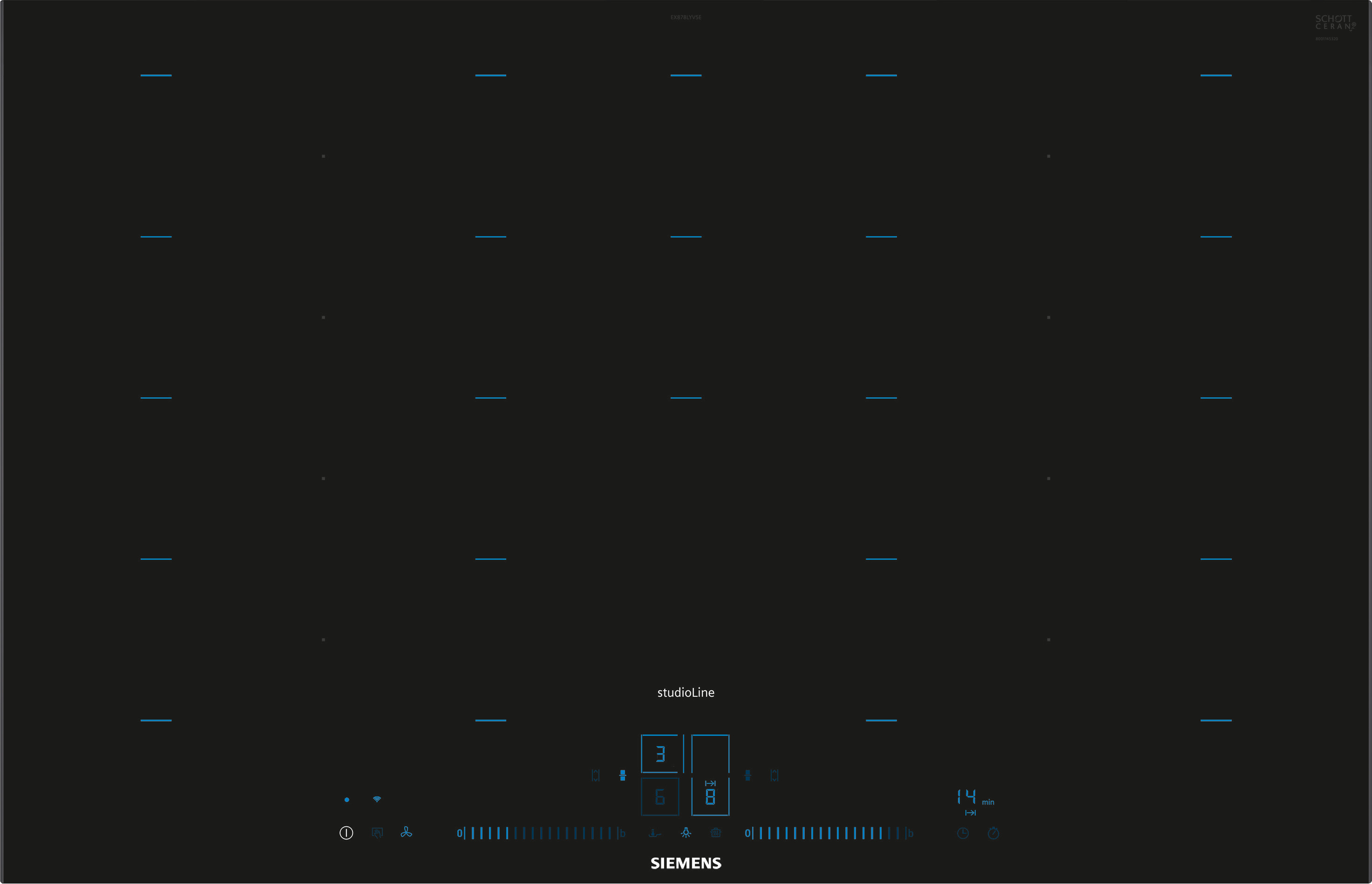 Siemens iQ700 EX878LYV5E Varná doska čierna Integrovaná indukčná varná doska 81 cm 4 horáky (vnútri)