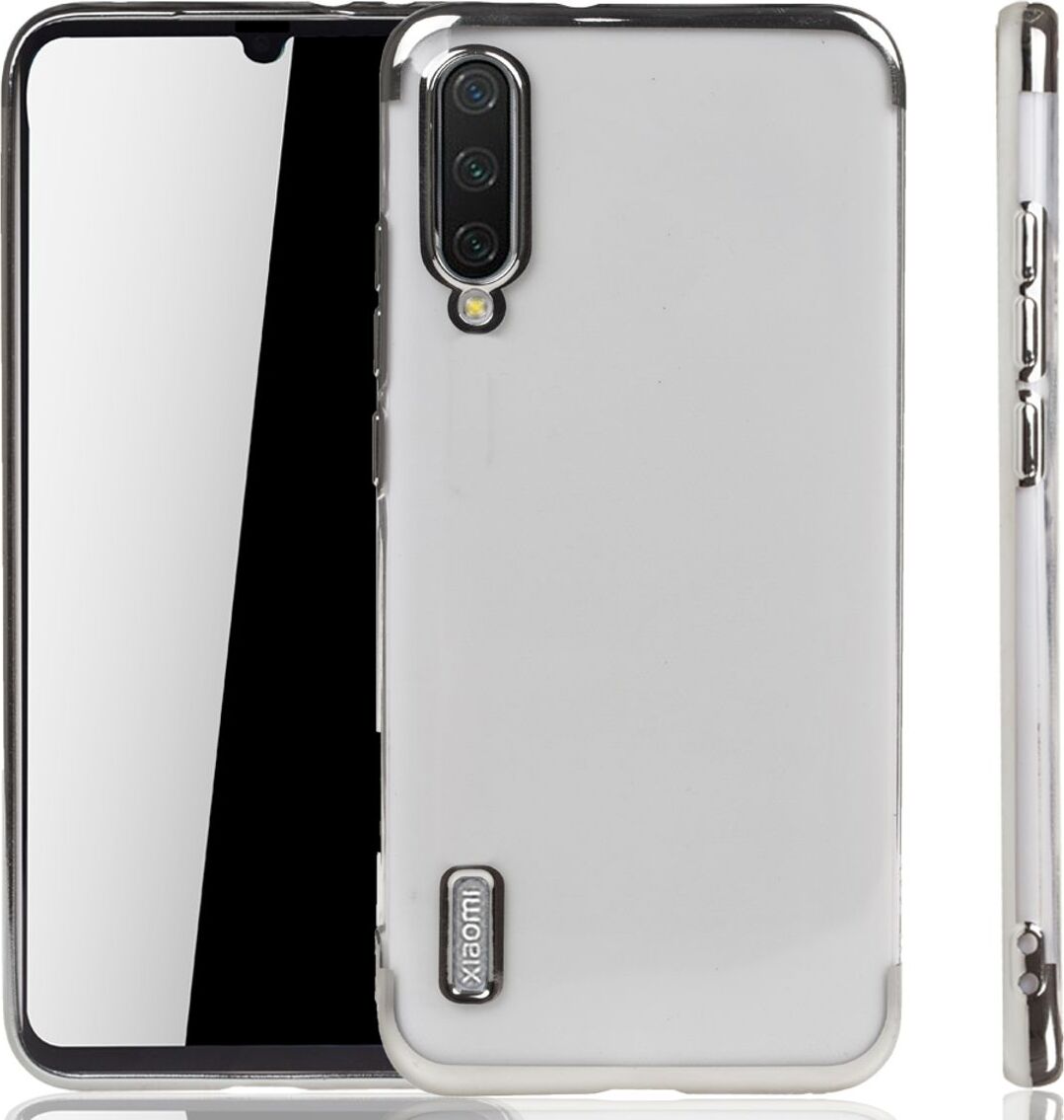 Puzdro na mobilný telefón pre Xiaomi Mi A3 Silver - Clear - TPU Silikónové puzdro Zadný kryt Ochranný kryt v transparentnej striebornej farbe