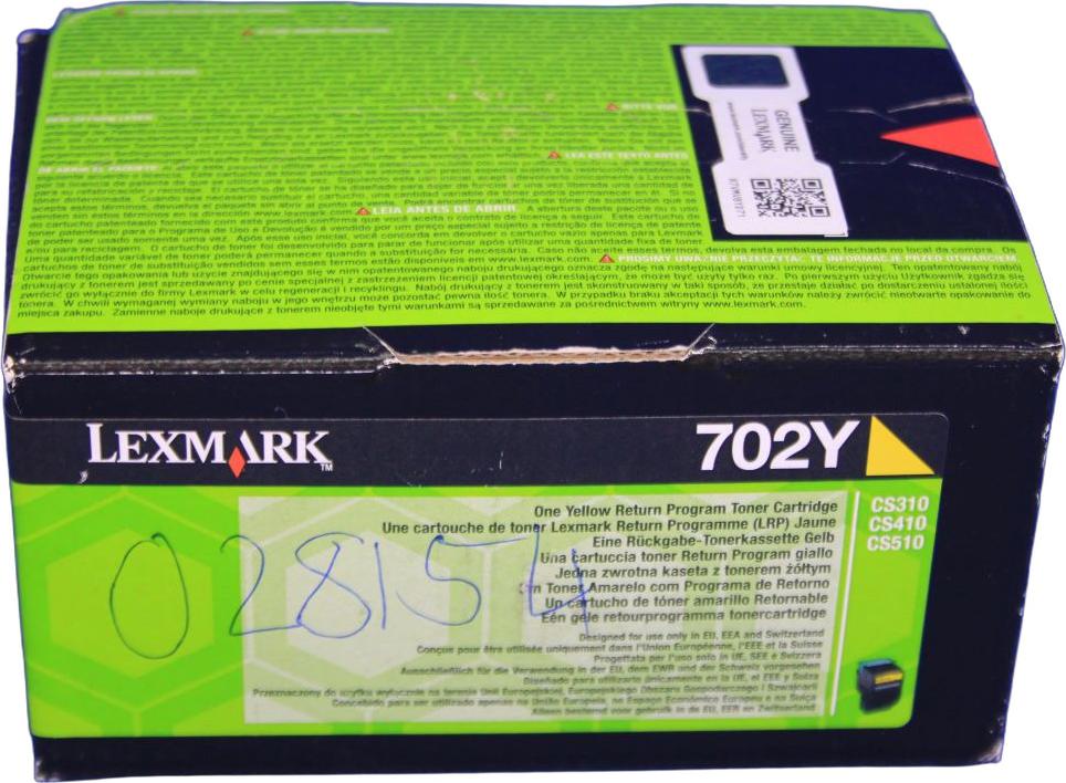 LEXMARK Toner 70C20Y0 702 Gelb Rückgabe