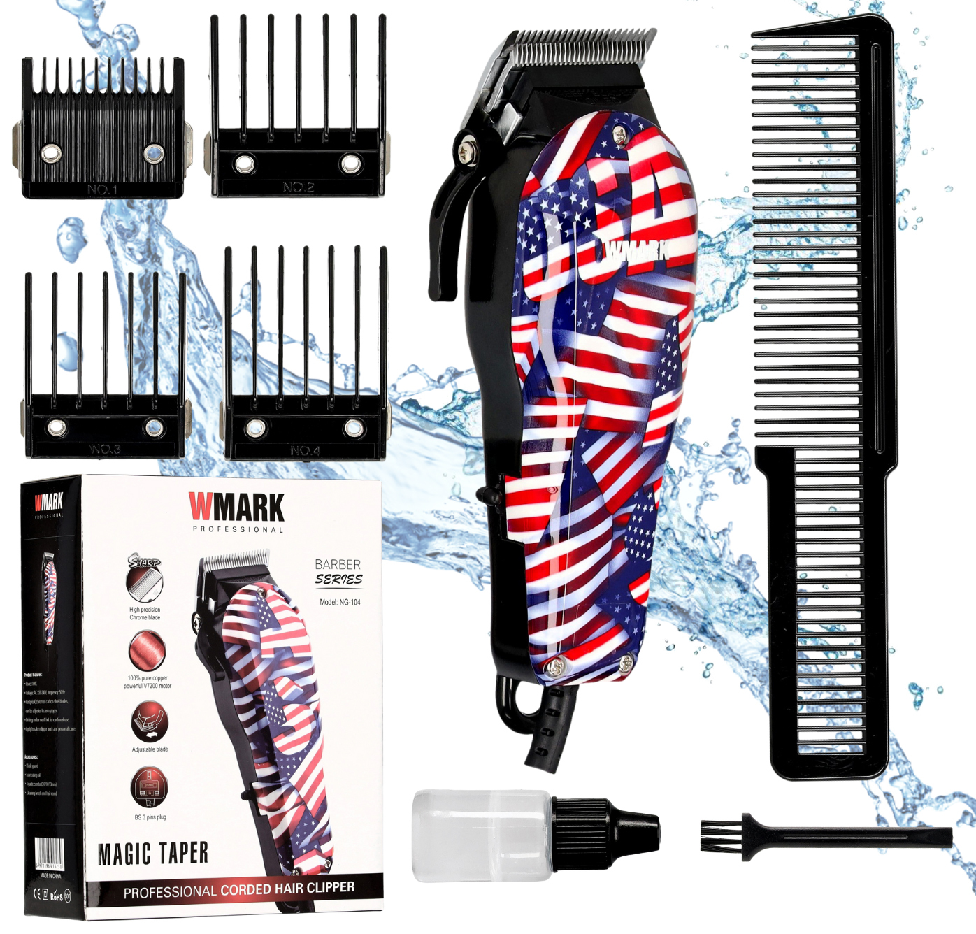 WMARK Barttrimmer Haartrimmer elektrische Haarschneidemaschine