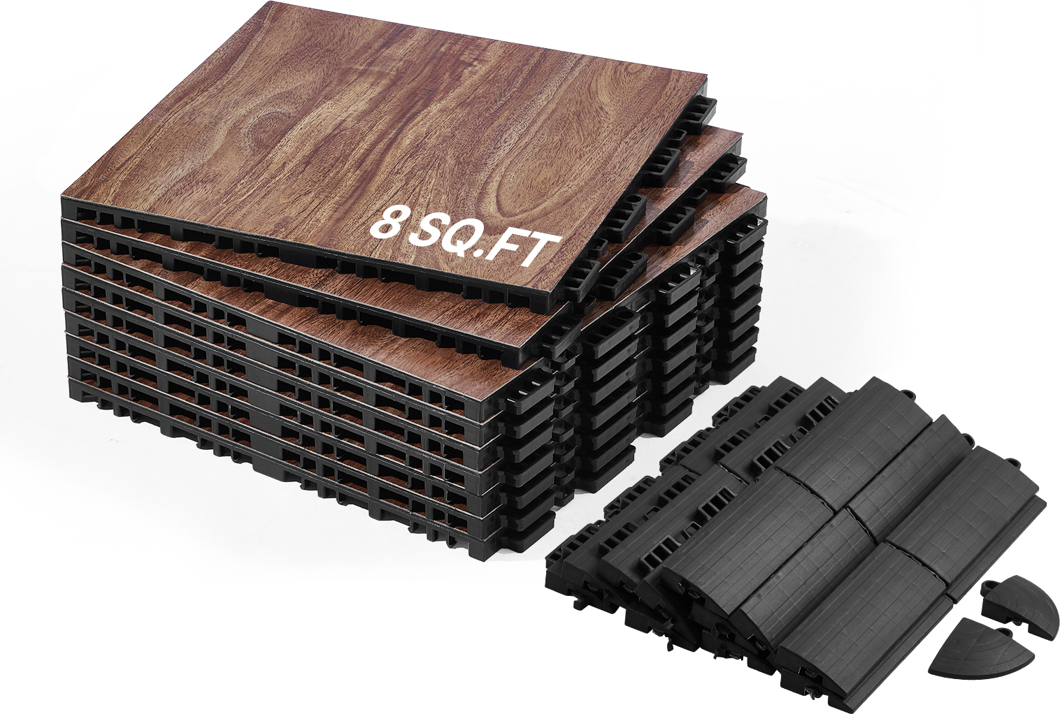 VEVOR Tanzflächen-Set Tanzflächenfliesen 304.8 x 304.8 mm 9 ineinander greifende Tanzflächenfliesen tragbares Tanzübungsbecken mit gepolsterter Basis