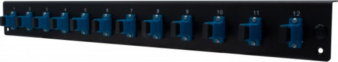 société CUC Dexlan 395426, Vorderplatte, Rackeinbau, 1U, Faser, SC UPC SM Simplex, Schwarz, Blau