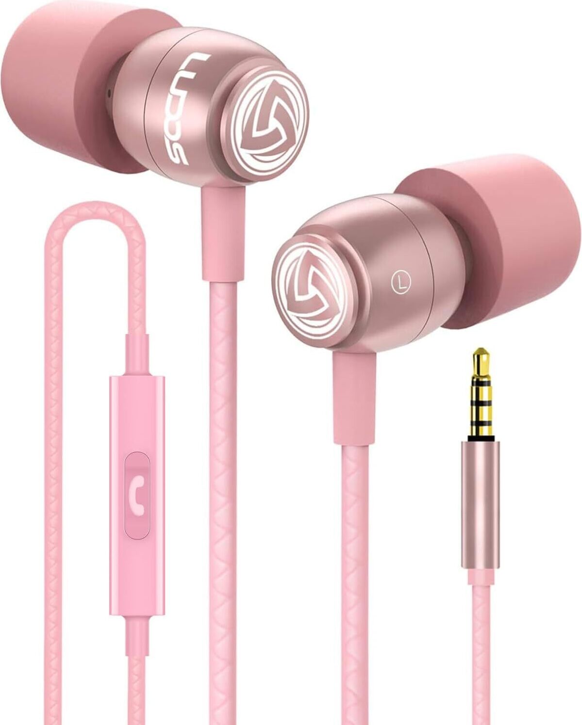 Ludos Clamor In-Ear Headphones with Cable & Microphone, 5 Year Warranty, Bass & Premium Audio Quality, Memory Foam, Reinforced Cable, Call Control