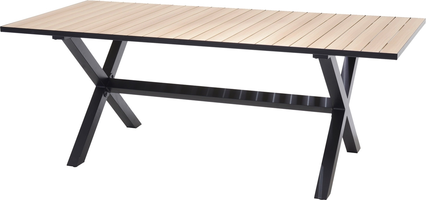 Gartentisch - Braun - Schwarz - Aluminium - 90 x 250 cm