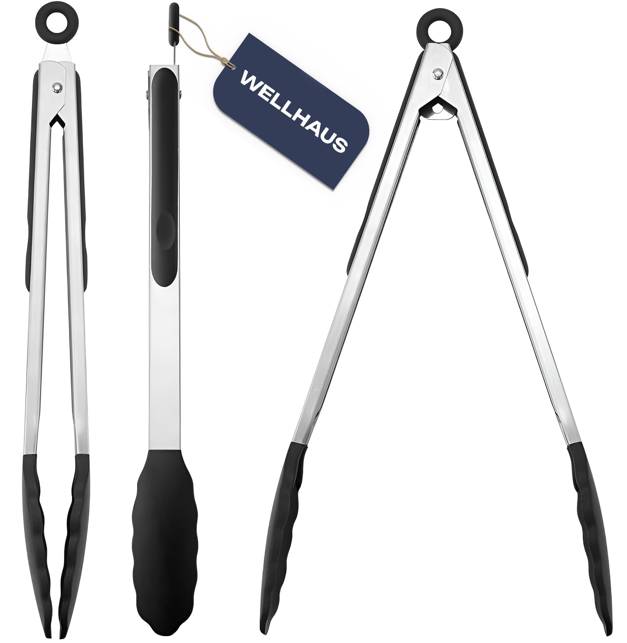 QHFlashbuy 3 Pezzi Pinze da Cucina in Acciaio Inossidabile Pinze da Barbecue ,Pinze in Silicone per Insalate,Barbecue,Cottura 7 912