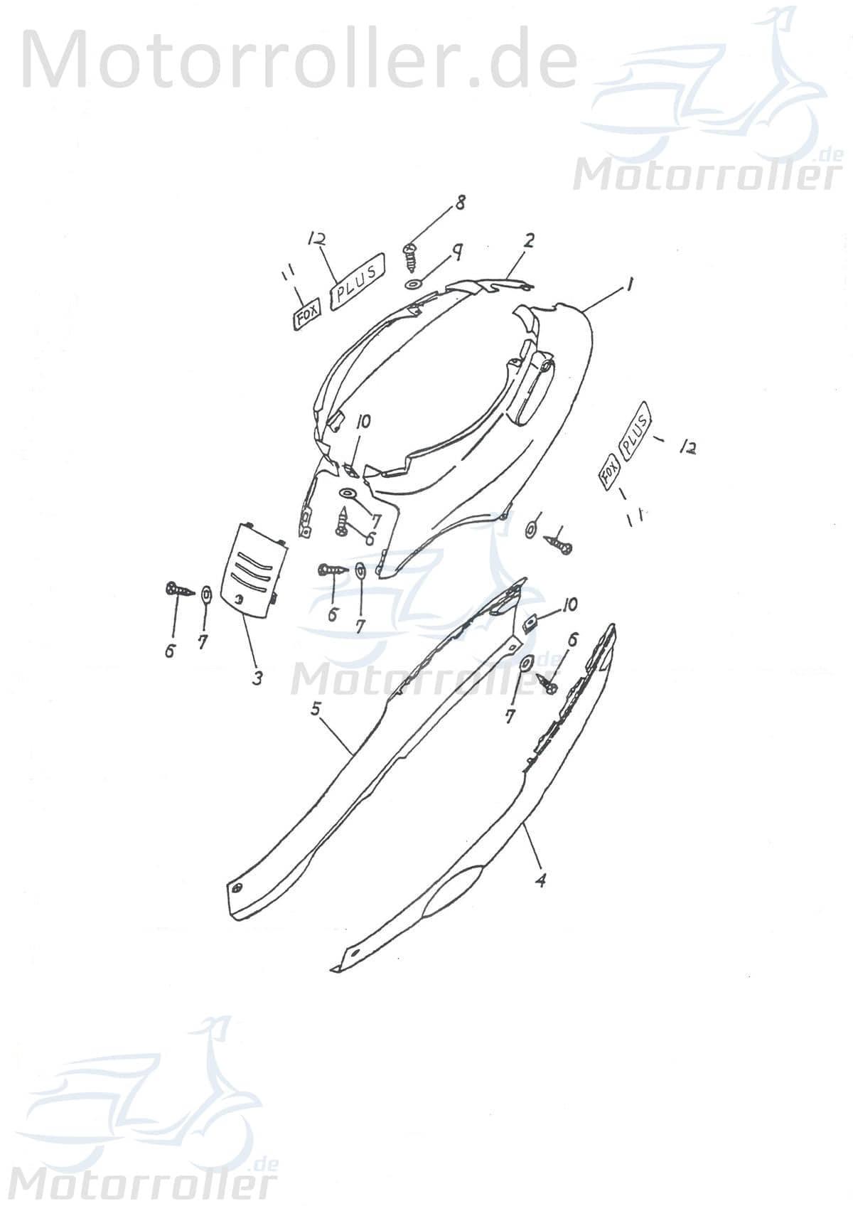 Adly Sitzbankverkleidung metallic rot Roller 83600-116-000-MR Motorroller.de Sitzverkleidung Mittelverkleidung Sitz-Verkleidung Sitzbank-Verkleidung Mokick