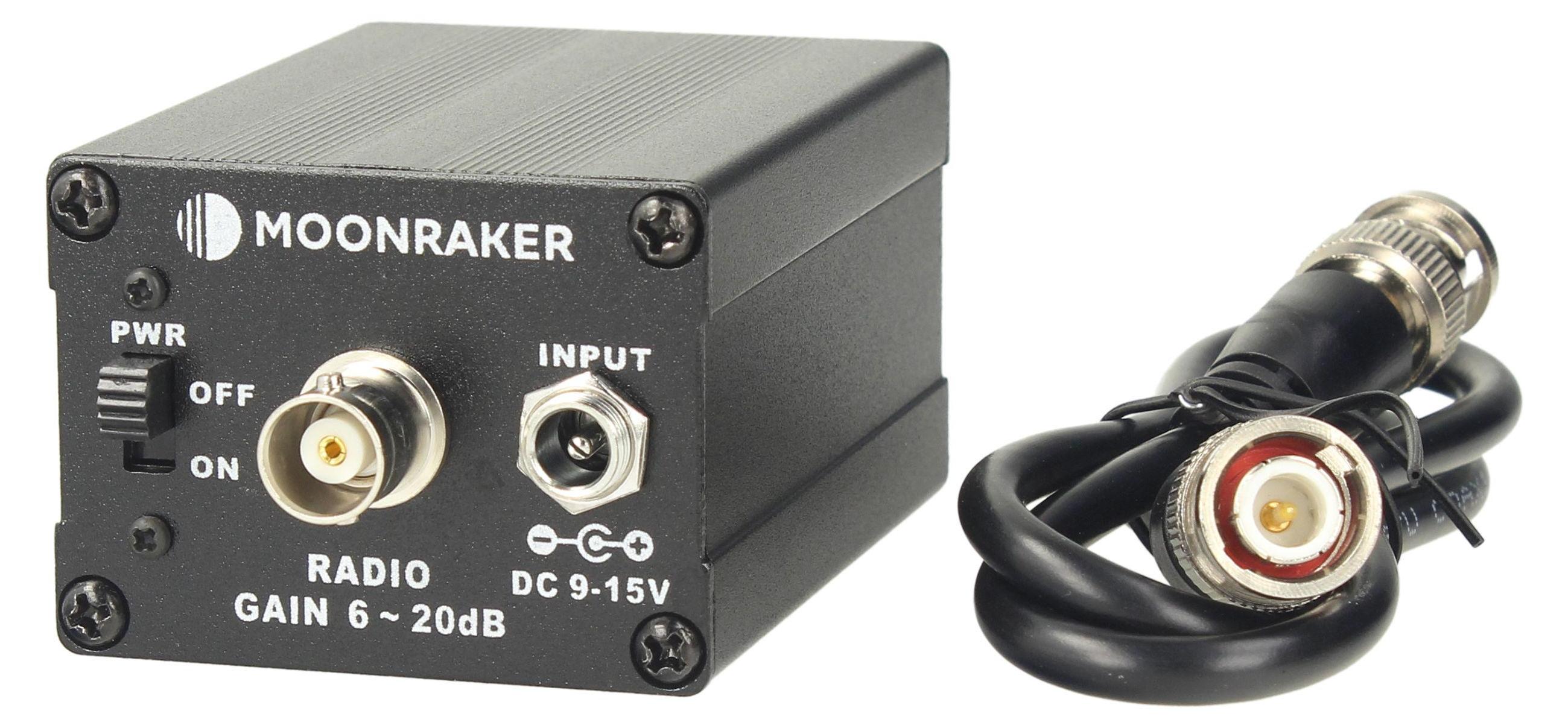 Moonraker Breitband Vorverstärker 25–2000 MHz für Scanner & Empfänger, einstellbare 6–20 dB Verstärkung, kompakt, BNC Anschlüsse MRP-2000 MK2