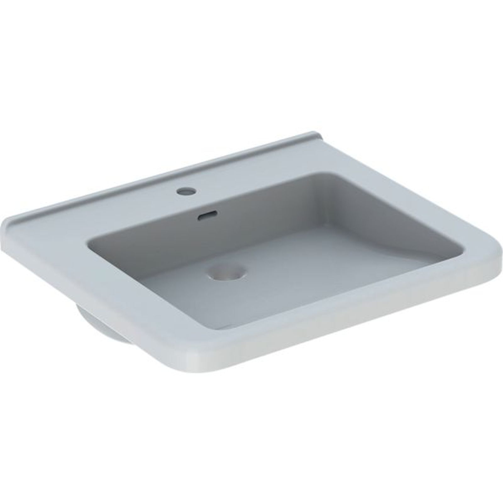 Geberit Waschtisch Renova Comfort unterfhb. m Hahnloch m ÜL 650x550mm weiß 128665000