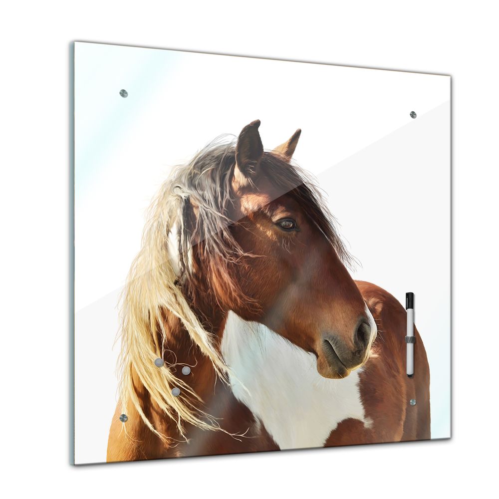 40x40 cm Memoboard Tiere Pferde auf der Weide 