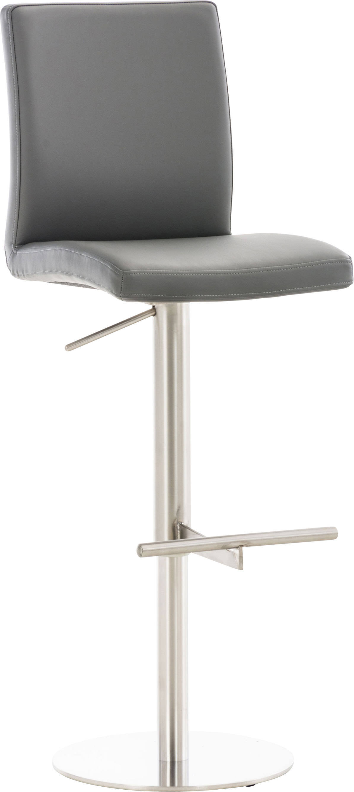 TPFLiving Barhocker Cathy Gestell edelstahl Kunstleder Grau TPFL-C-BH-CATHY-KU-GC-GRAU
