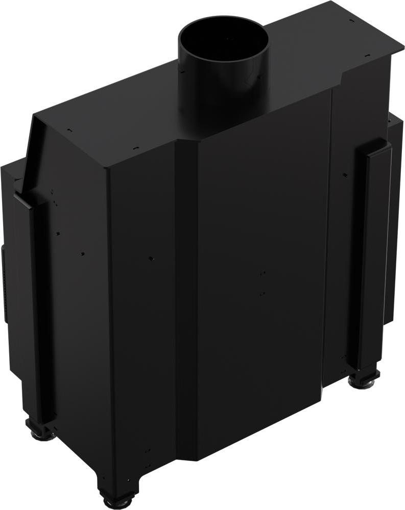 Oceľový krb KRATKI SIMPLE ľavý 6 kW Ø 150 čierny thermotec