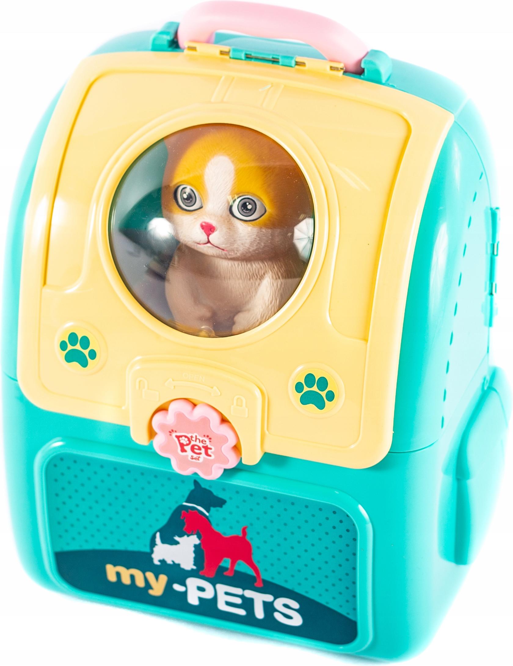 Midex Tierfriseur Spielset Rucksack mit Katze Pflegekoffer Rollenspiel Kinder Zubehör