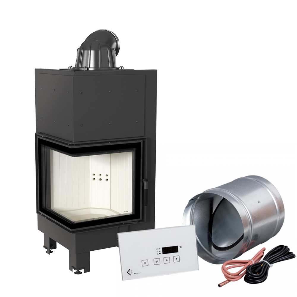 Inteligentný oceľový krb KRATKI MBN ľavý 8 kW Ø 200 MSK GLASS