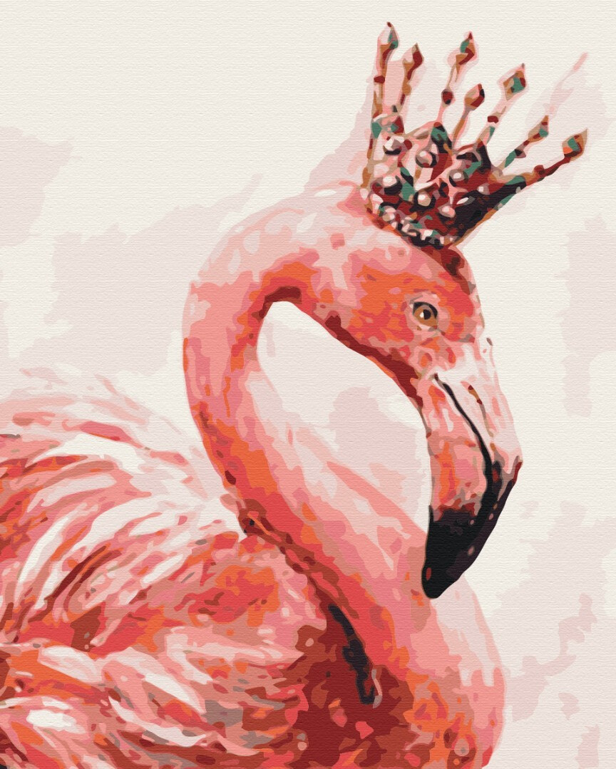 Symag Bild Malen Sie! Malen nach Zahlen. Flamingo in einer Krone BS4352