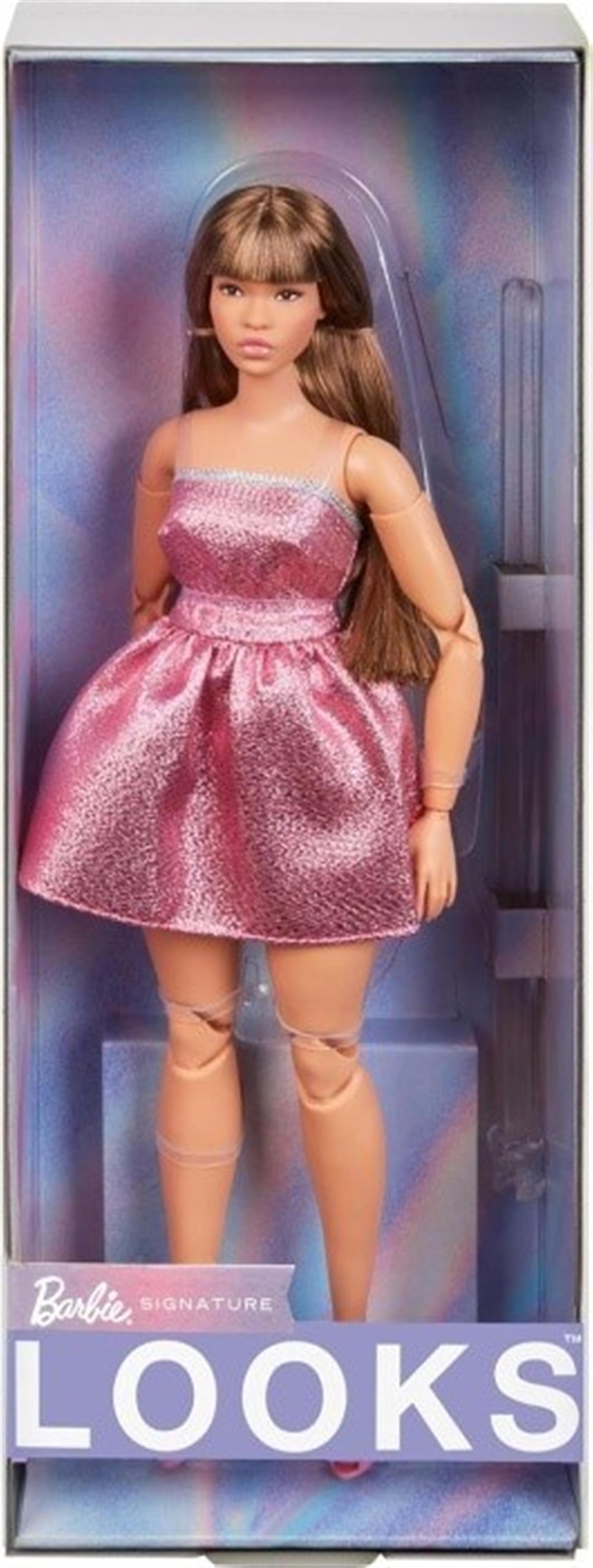 Mattel Barbie Signature Barbie Looks 23 - Curvy, Pink Mini Dress HRM16