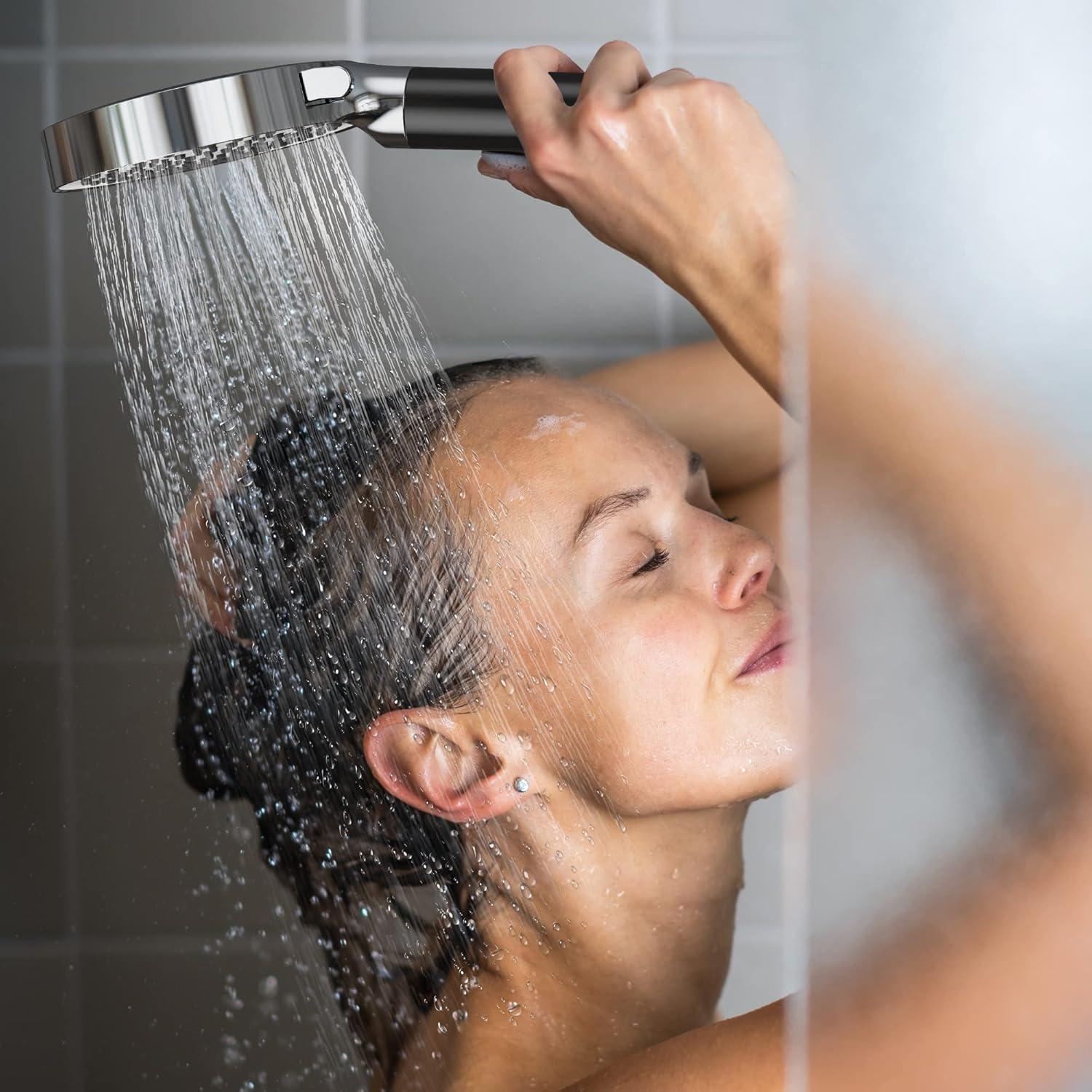 Markenlos Wasserersparende Duschkopf mit Schlauch - Regendusche Spar-Duschkopf - Druckerhöhende Handdusche