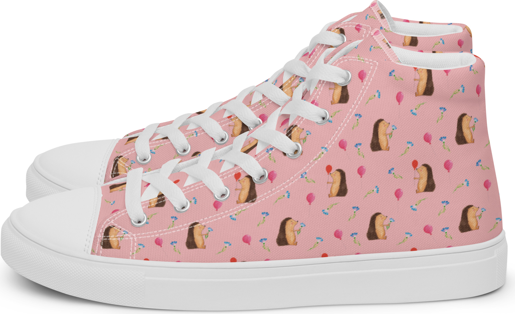 Mr. & Mrs. Panda Sneaker Damen Igel Luftballon Größe 36 1/2 - Rosa - Geschenk, High-Top, Geburtstag, Happy Birthday, Geburtstagskind, Ballon, Herzlichen Glückwunsch PD-1635950-STANDARD