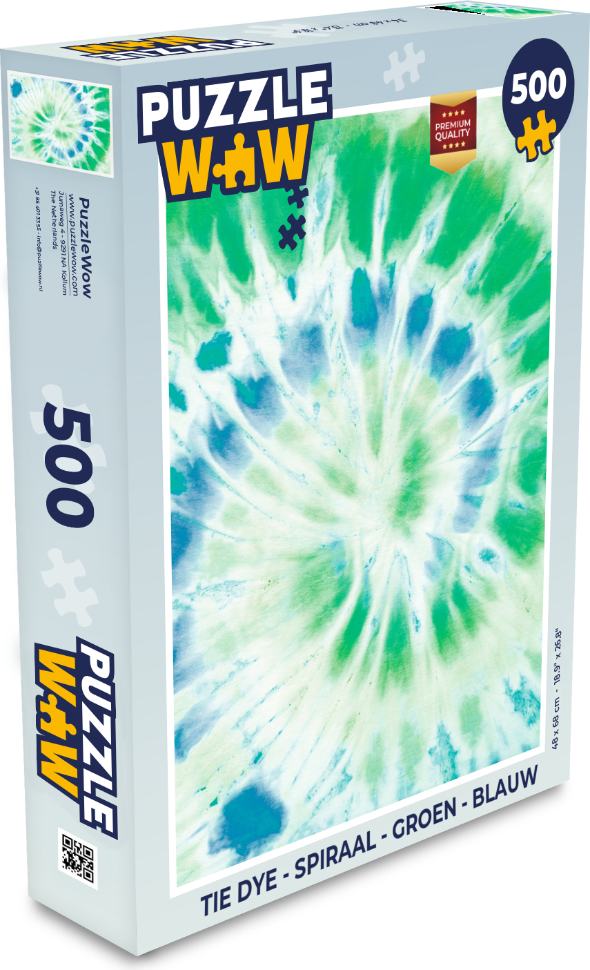 MuchoWow® Puzzle 500 Teile Krawattenfärbung - Spirale - Grün - Blau - Denken - Spiel - Toy 137|339264729