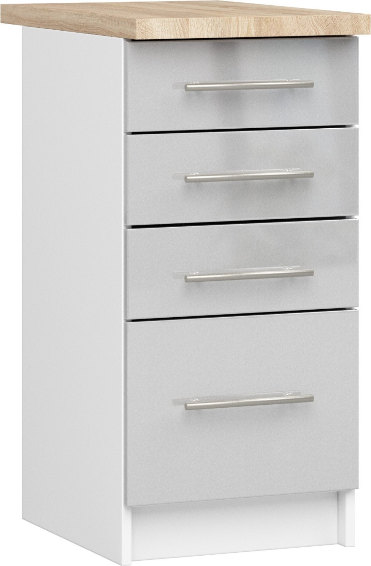 Küchenschrank AKORD OLIWIA S40 Weiß 40 cm Metallisch Glanz B40 x H85 x T46 cm KS0POLIBIAMETPOL016