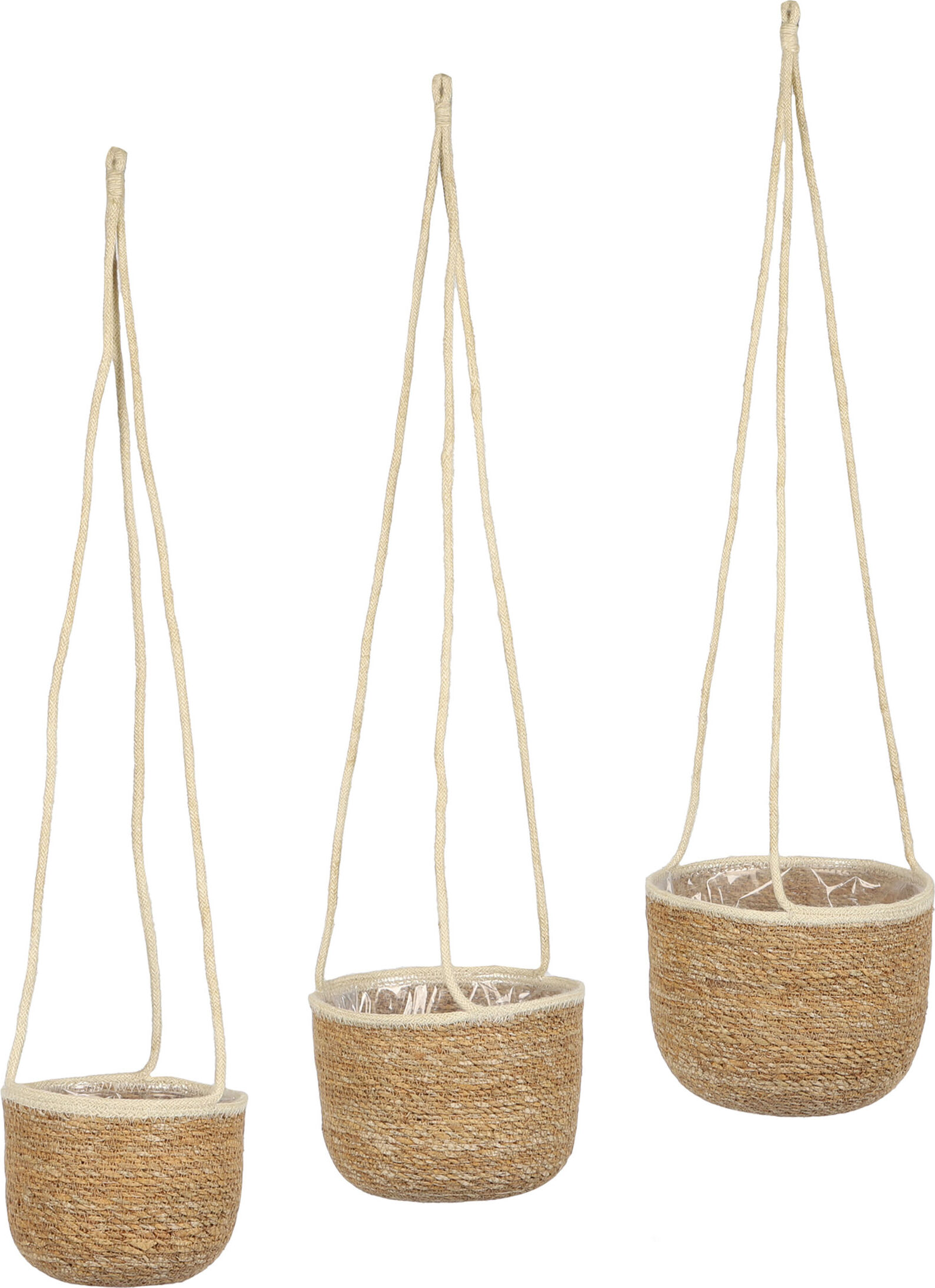 Set Di 3 Cestini Appesi In Iuta Bohémien – Portafrutta A Muro – Capacità 2,3 Kg – Con Ganci E Viti Per Cucina E Ristorante