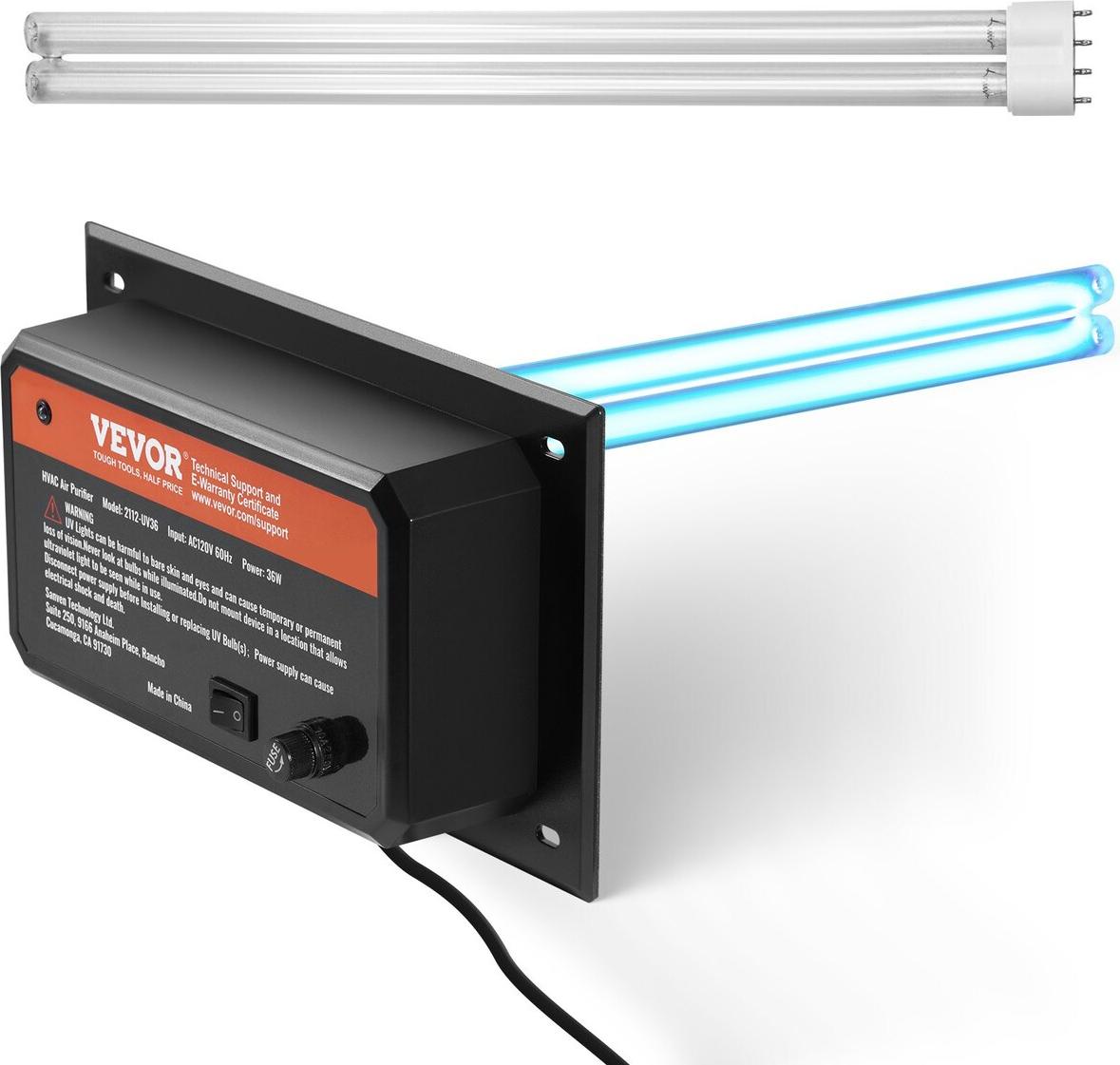 VEVOR HVAC Air Purifier Whole House 36W 16inch UV Light in Duct for Ac Systems