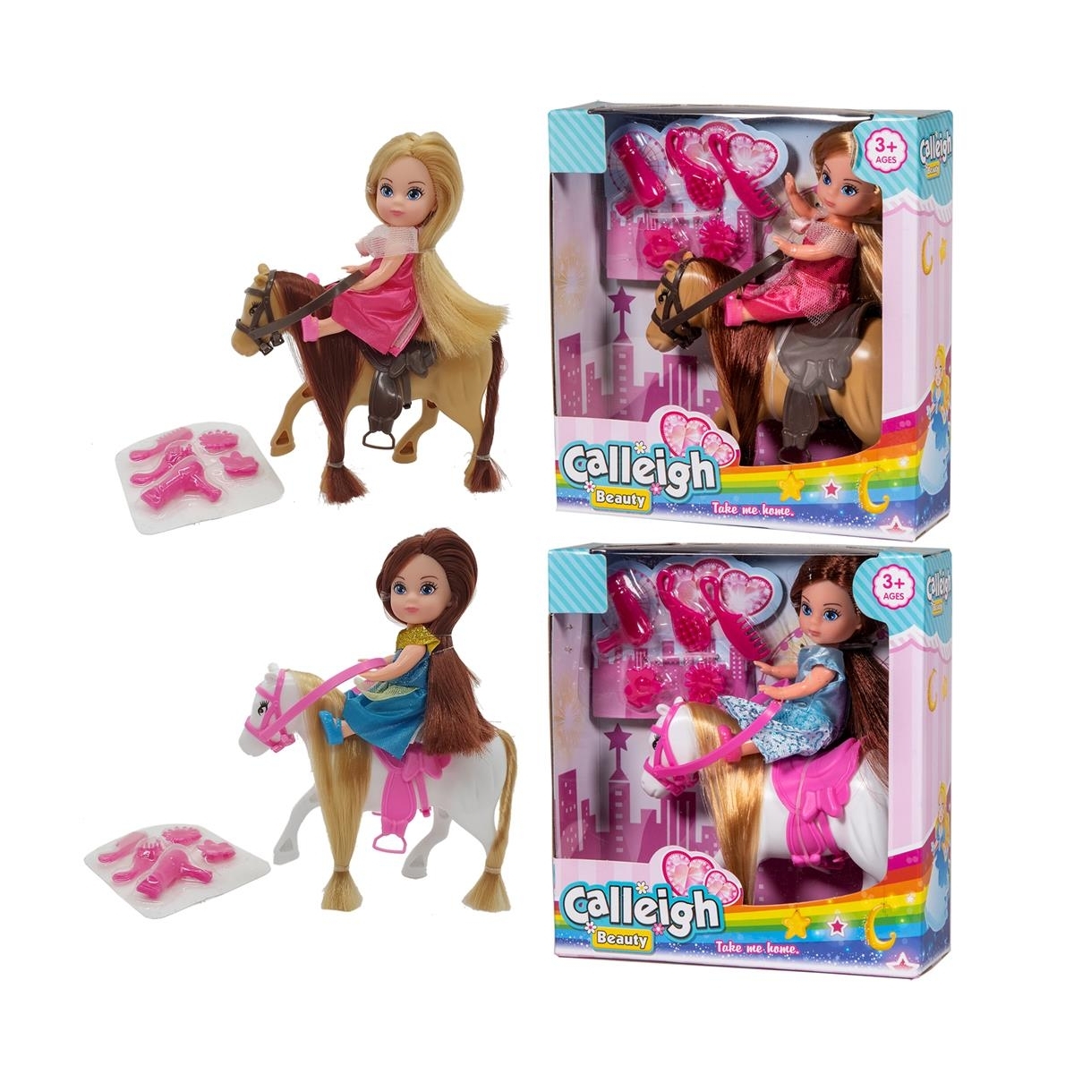 Basic Einfaches Calleigh-Minipferd mit Puppe + Zubehör 2004968