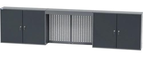 Hängeschrank Küpper 2400 x 600 x 200 mm 4 Einlegeböden 4 Türen grau