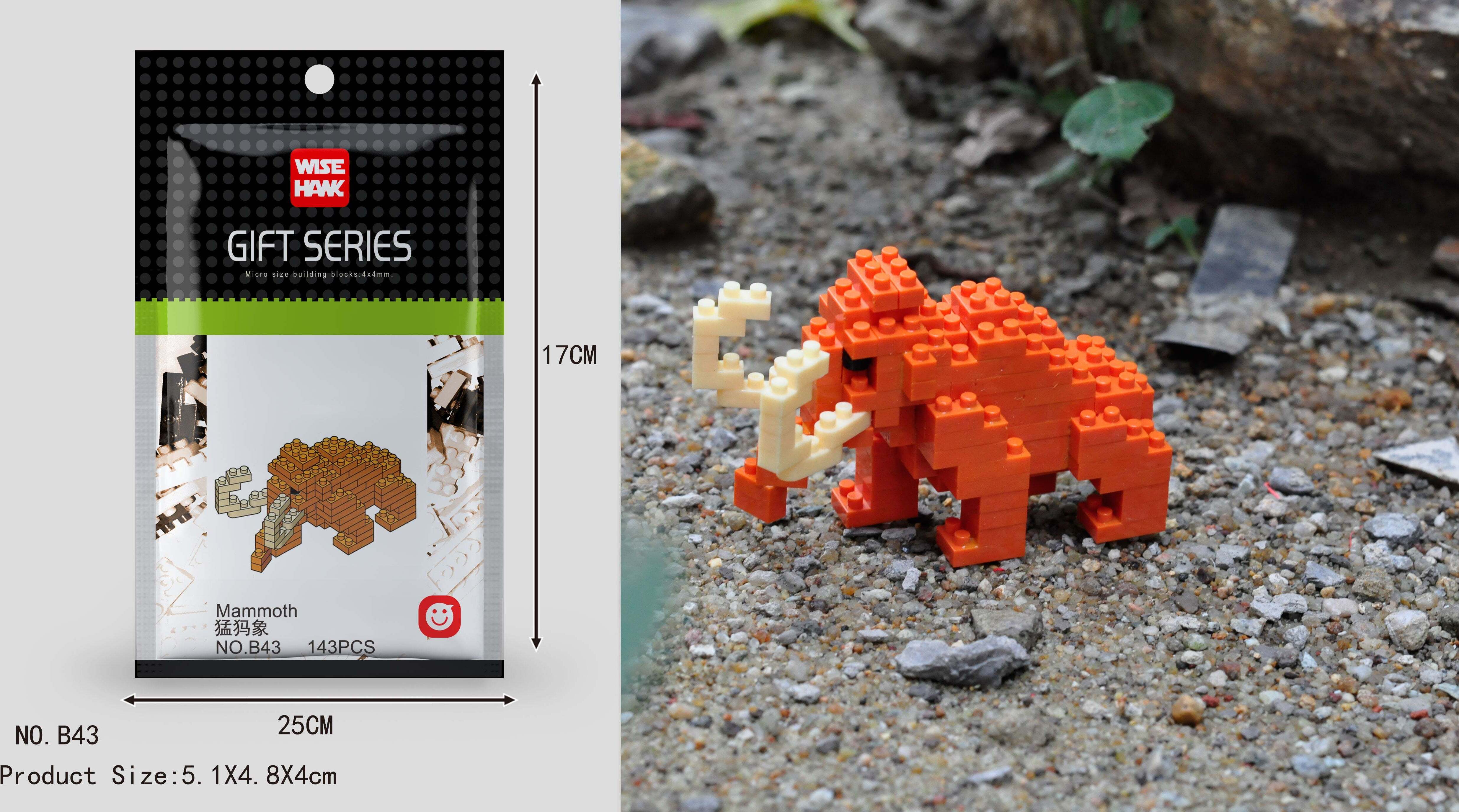 Stavebnica postavičky mamuta LNO Micro-Bricks