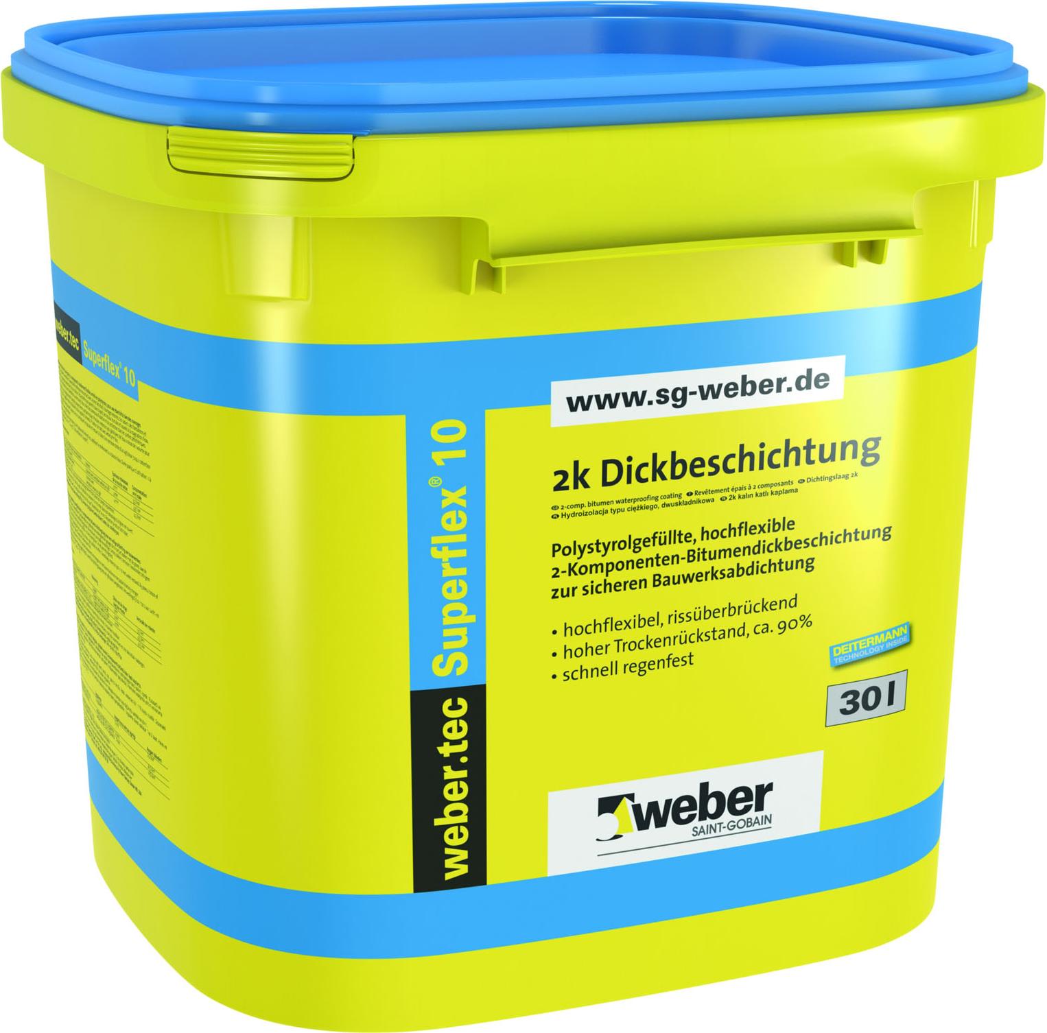 sg-weber weber.tec Superflex 10 Bitumendickbeschichtung 30 L Eimer 258095