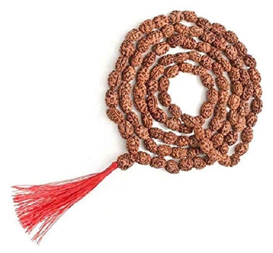 Merkloos Elzusha - Mala-Kette mit Perlen aus Zweifach-Rudraksha