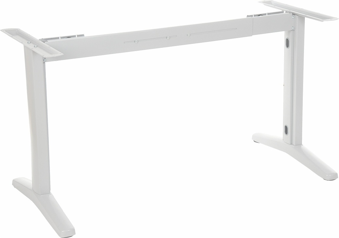 STEMA Metallgestell (STT) für Schreibtisch oder Tisch, längenverstellbar, verstellbare Beine, Höhe 72,5 cm, Weiß