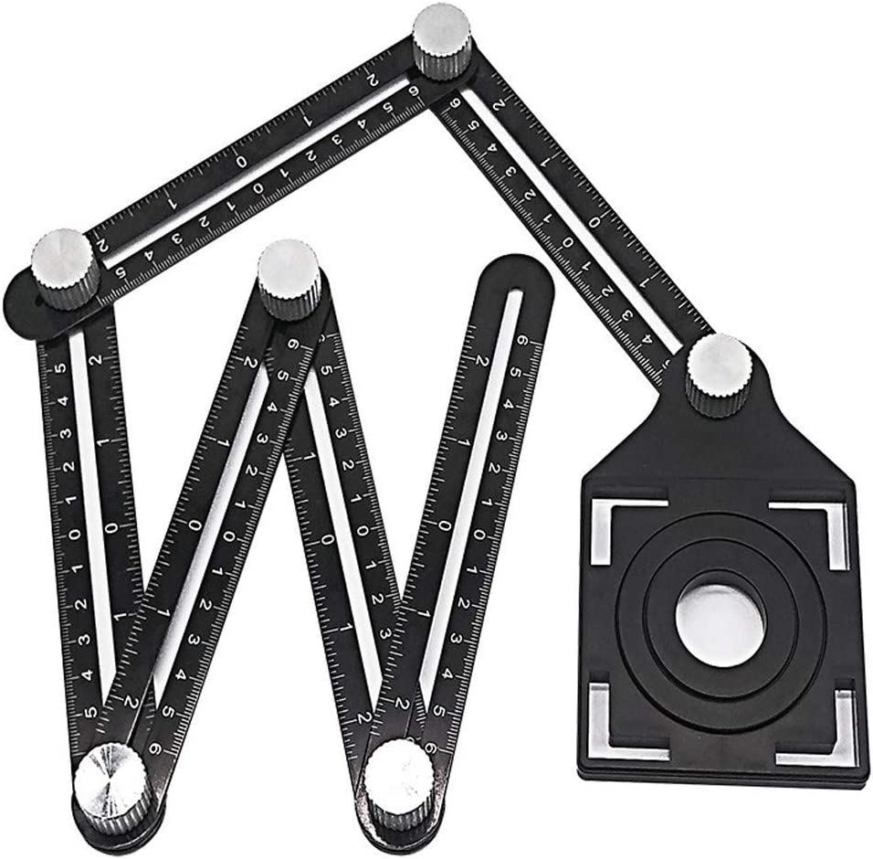 Multi-Angle Winkelmesser Lineal Vorlage Schablon Messen Messgerät Aluminium DS