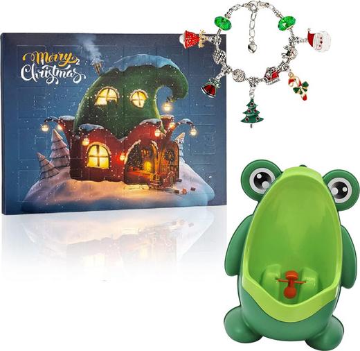 Mormark 2er Pack Weihnachts-Adventskalender Armbänder Set + Stehender Kinderurinal für Töpfchentraining - ADVENTMIMIPEE