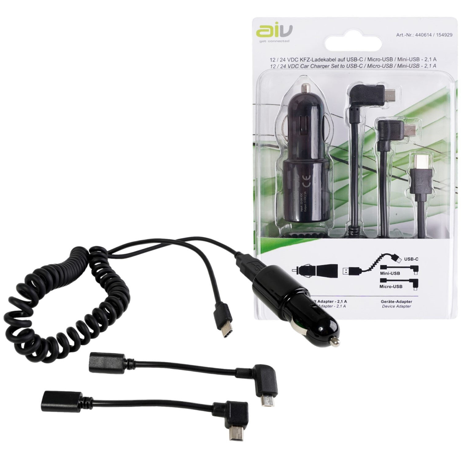Cavo A Spirale Adattatore Da Micro USB A Mini USB 5 Pin - 1 Metro, Avvolto A Molla