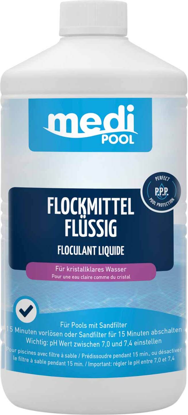 mediPOOL medi POOL Flockmittel flüssig 1 Liter, Flockungsmittel, Flockmittel, Wasserpflege 901601MP