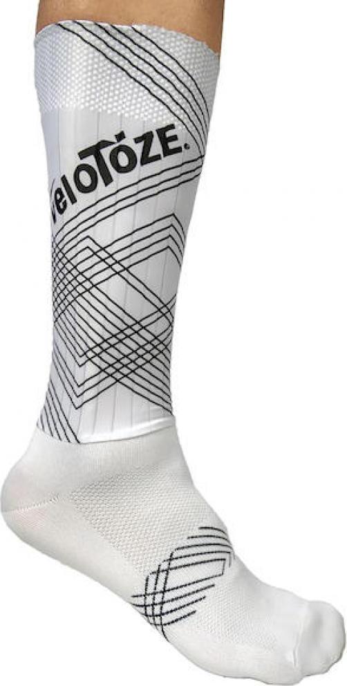 VeloToze Socken Aero XT weiß L/XL (43/47) - aerodynamische Rennrad-Socken.