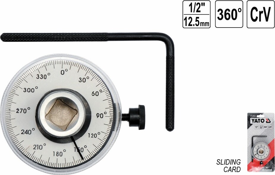 YATO Drehwinkel-Messgerät 1/2'' 360° 9448
