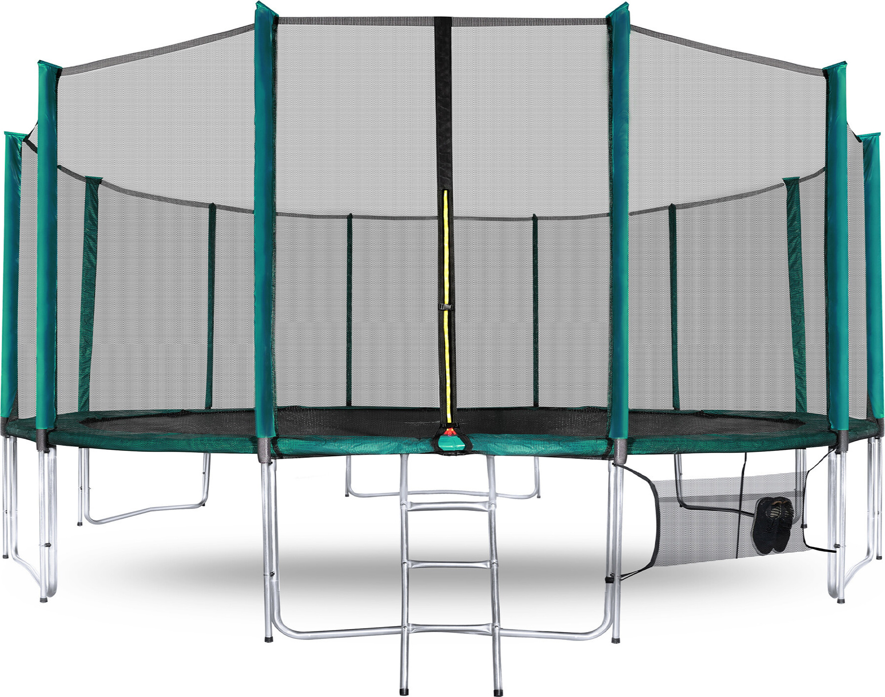 Aga SPORT PRO Trampolína 518 cm Tmavo zelená + ochranná sieť + rebrík + vrecko na obuv