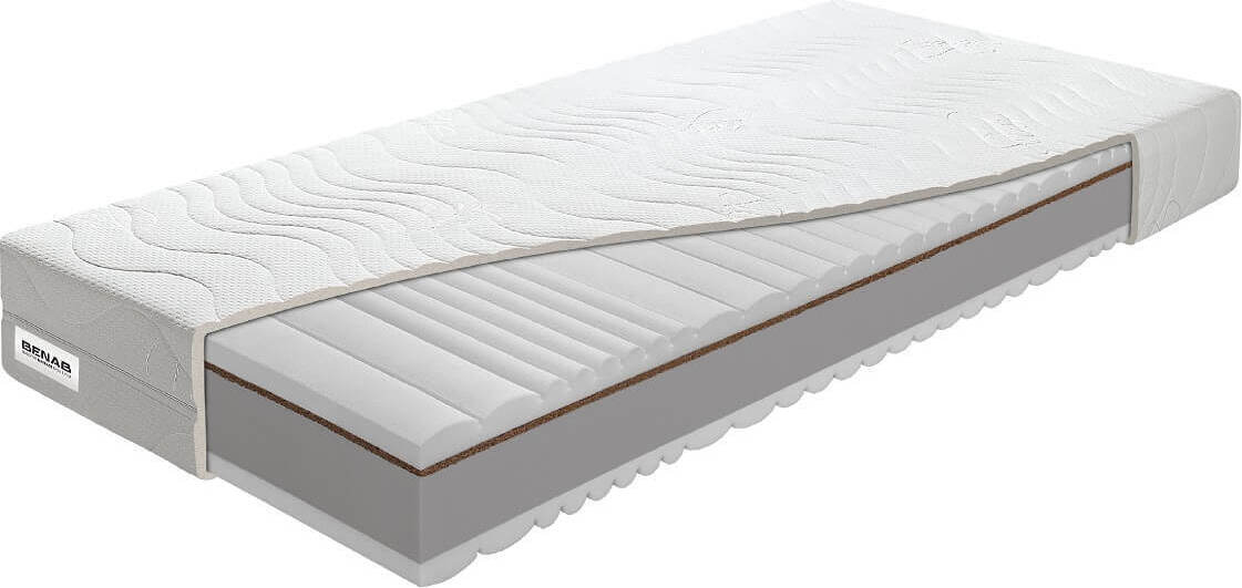 Kaltschaummatratze Benab King Matratze 85 x 200 cm H3 / H5 hart 20 cm hohe Kaltschaummatratzen, Silber, Kokosschicht, HR-Schaum, PUR-Schaum, 7-Zonen-Profilierung, Hot Melt,