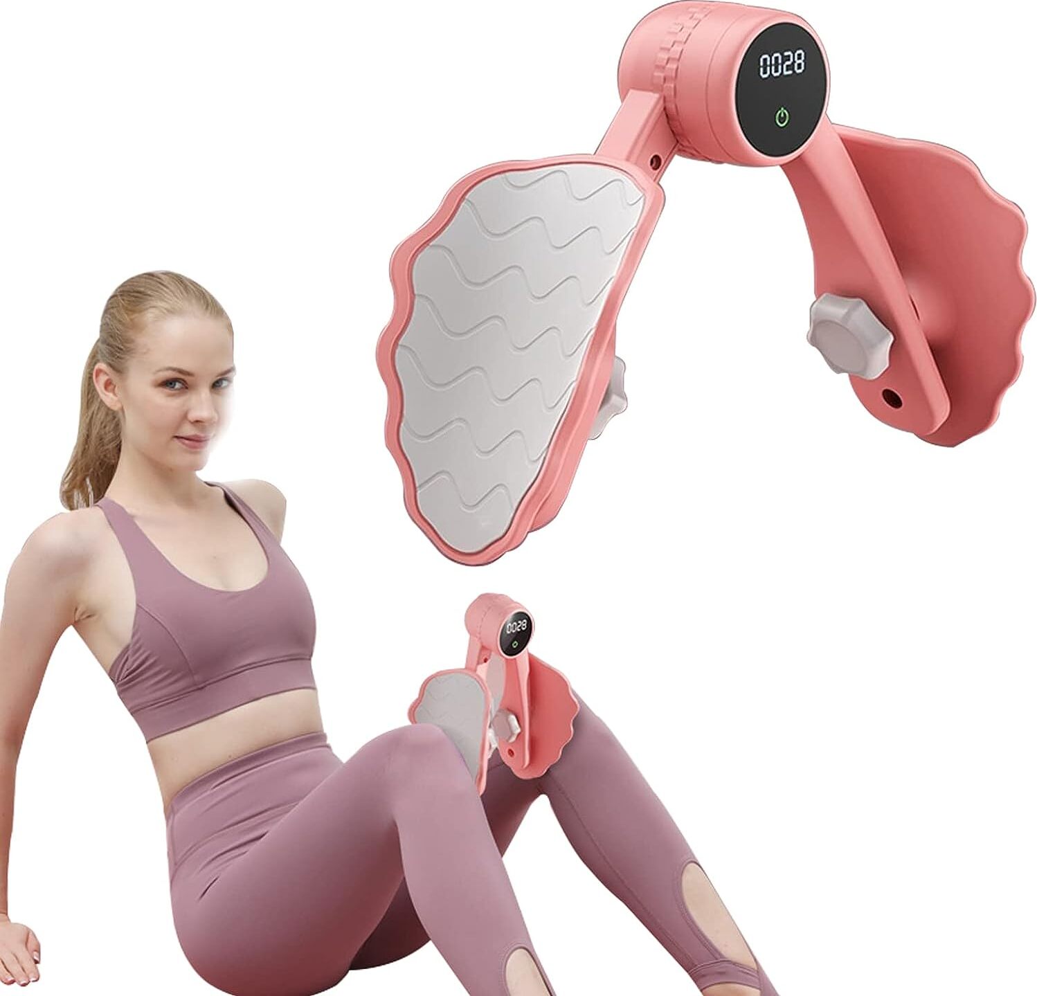 Akokie Hip Trainer, Oberschenkeltrainer Beckenbodentrainer Für Frauen, Beintrainer Po Beinpresse Oberschenkel Beckenboden Beckenbodentraining Beine Bein Trainingsgerät Pink