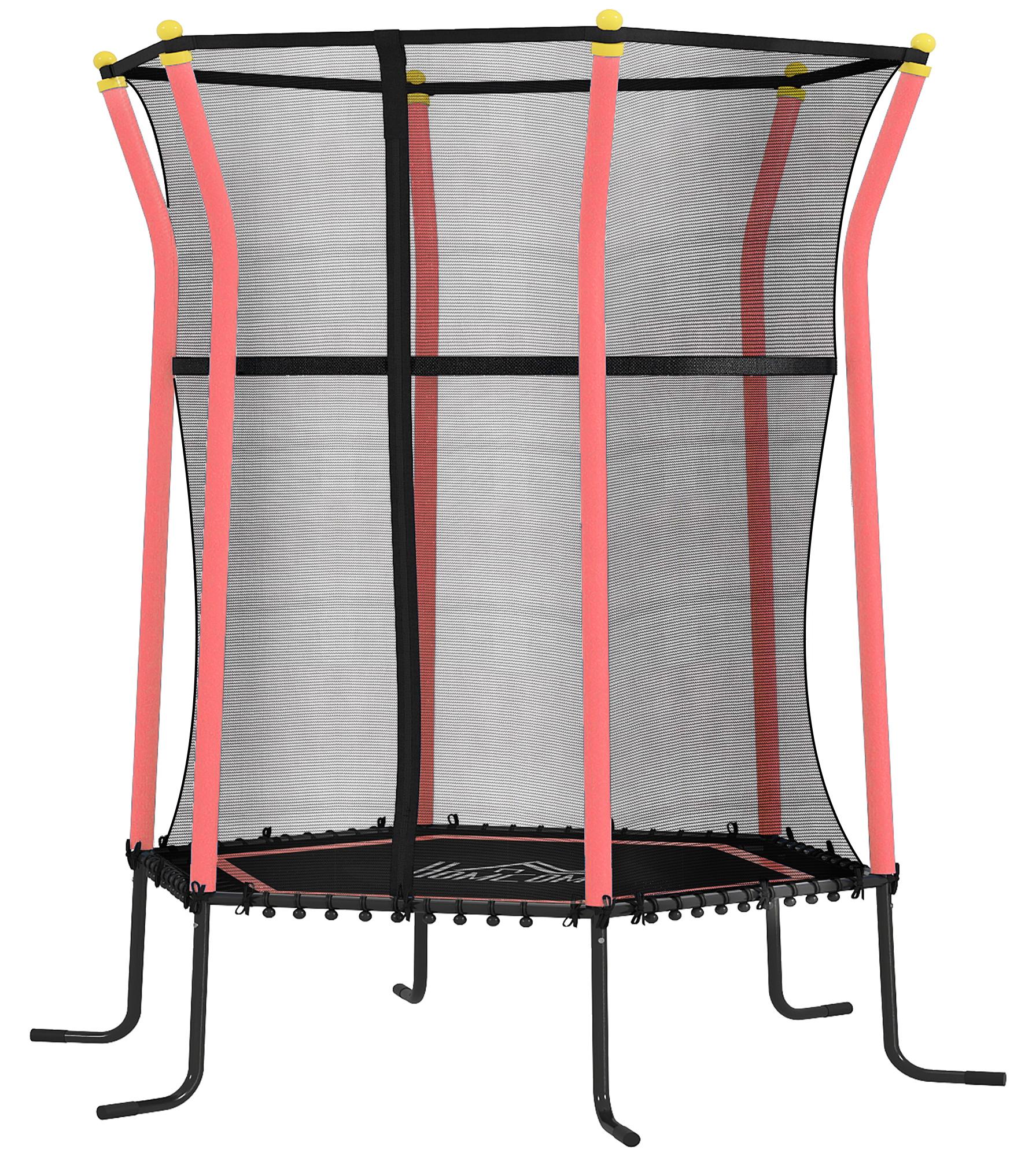 HOMCOM Kinder Trampolin 122 x 111cm, Indoor Trampolin, Kindertrampolin bis 50 kg 342-007V02RD
