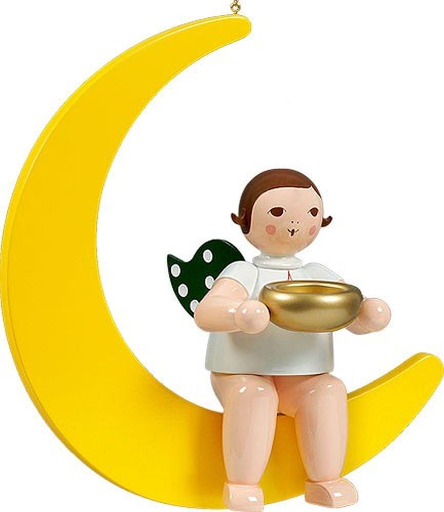 KDE Ellmann Fensterbild Engel im Mond mit Teelicht ohne Krone Höhe 30cm NEU 28963-02